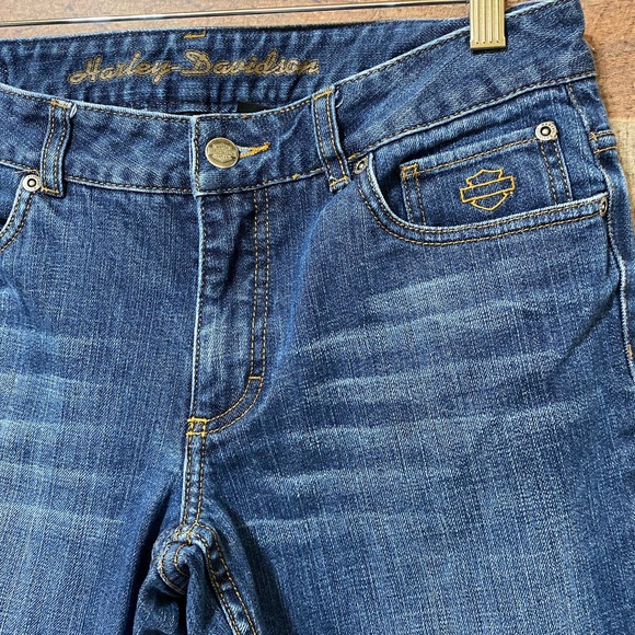 Harley Davidson Slim Bootcut Blue Women's Jeans Size 8 - Picture 4 of 15